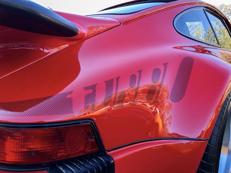 Red Porsche 930 911 Turbo rear quarter panel