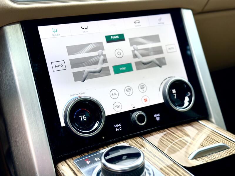 Digital Climate Control Panel of a Range Rover